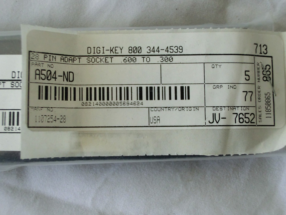 (5pieces) 28pin Socket Adapter, A504-ND, 1107254-28