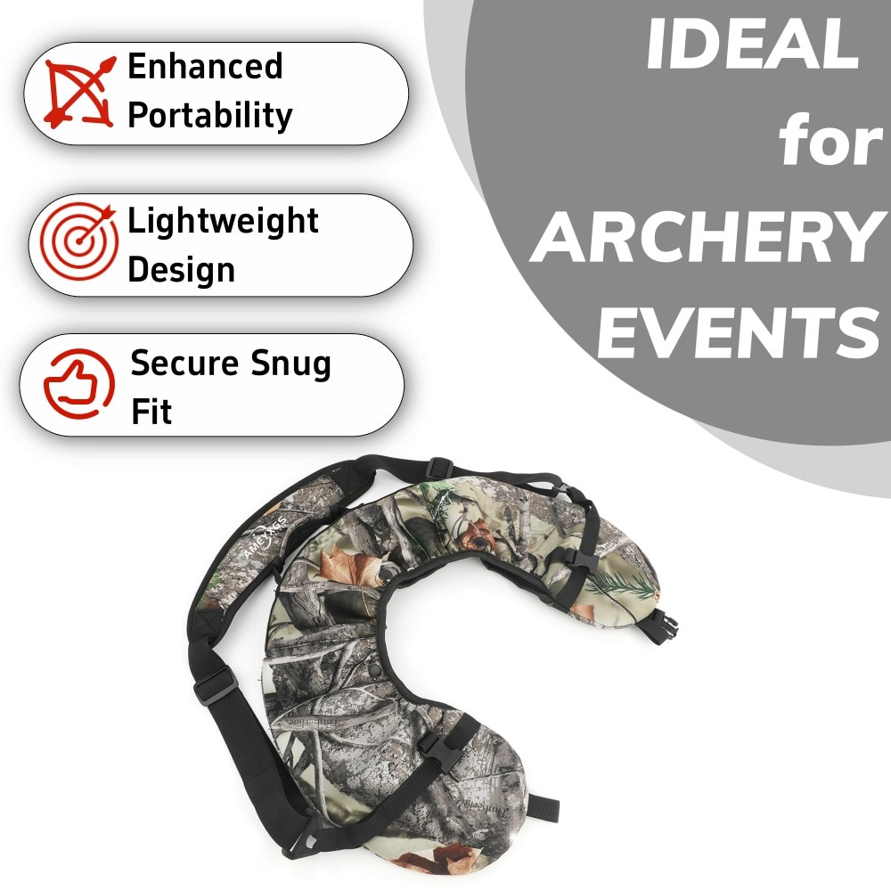 Archery Compound Bow Bag Camo Strap Shoulder Stretchy Backpack Portable Shooting