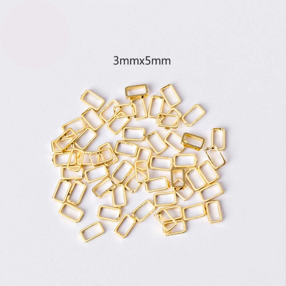 3MM x 5MM Rectangle Gold Mini Open Back Bezel