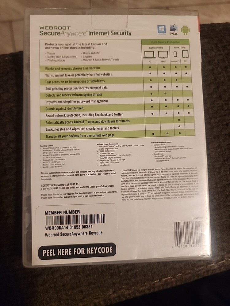 Webroot SecureAnywhere Internet Security - Full Version for Windows & Mac...