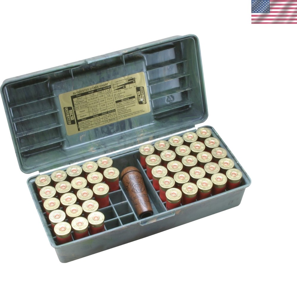 Stackable 50 Round Shotshell Case in Wild Camo – Ideal for Ammo Organization