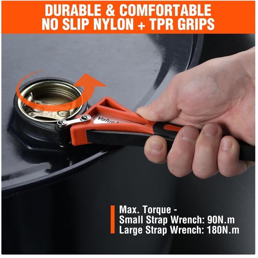 Adjustable Strap Wrench Set for Oil Filter - 2pc