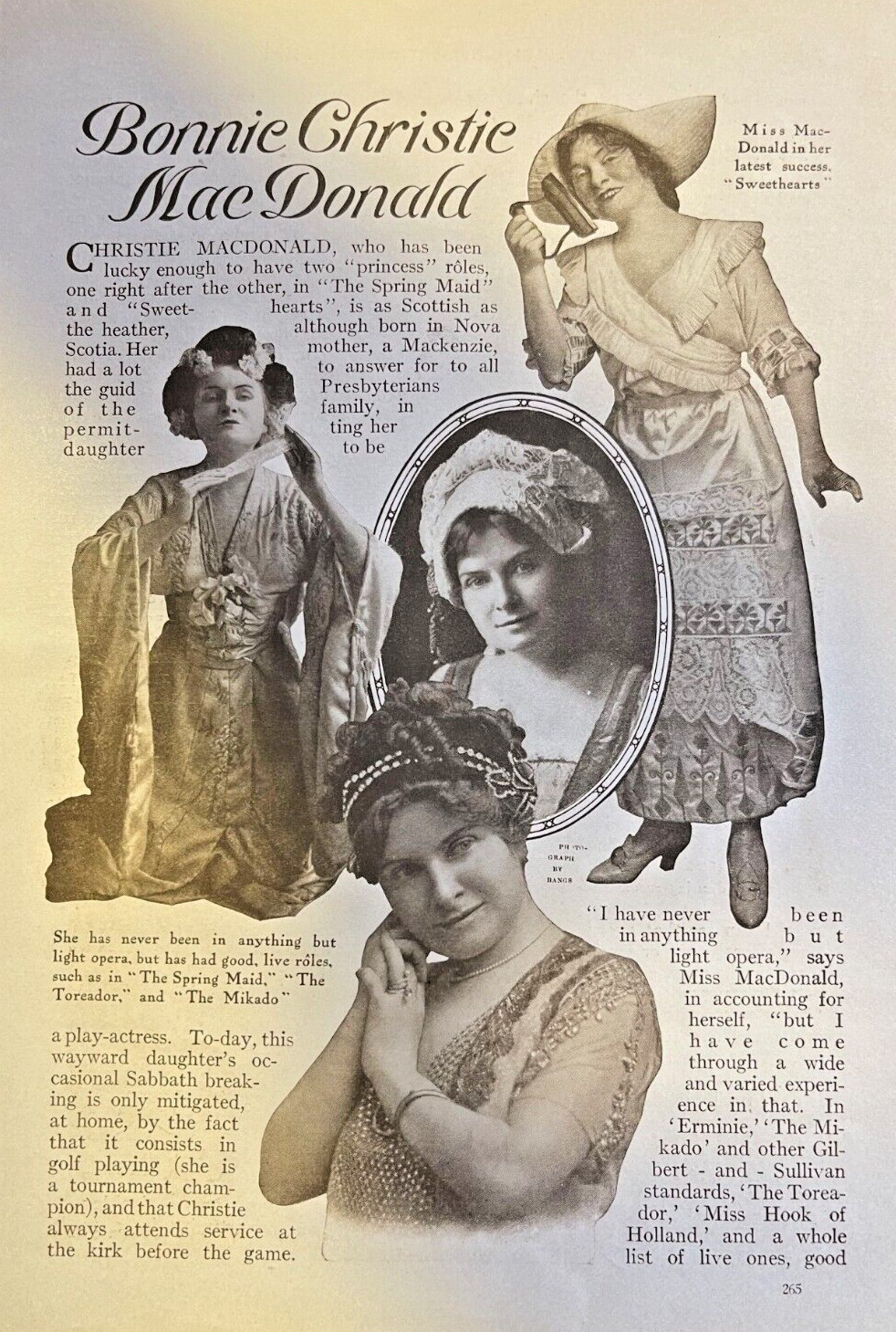 1914 Actress Christie MacDonald illustrated