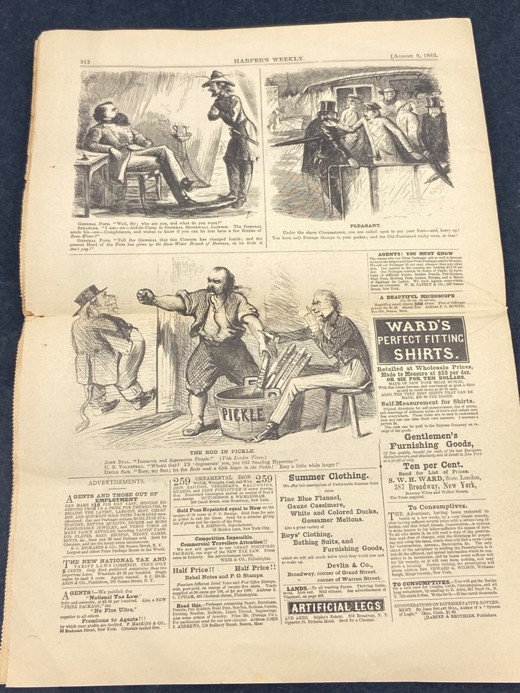 Reissued 1862 Harper's Weekly Newspaper