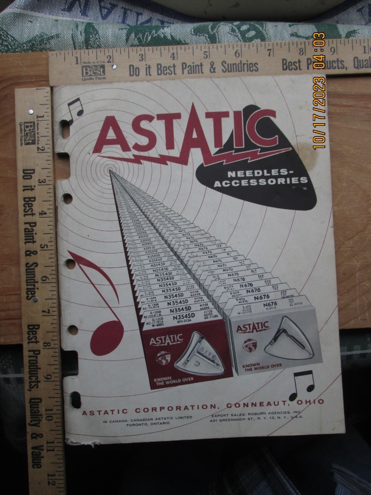 astatic needle Replacement guide Catalog 1961