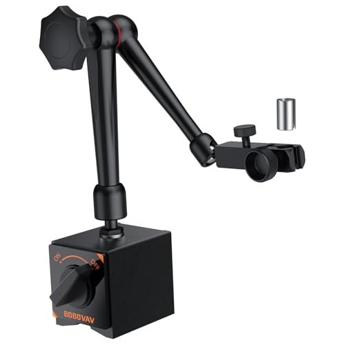 Magnetic Base Stand Holder for Dial Indicator - 176lbs Pull, 3 Adjustable Joints