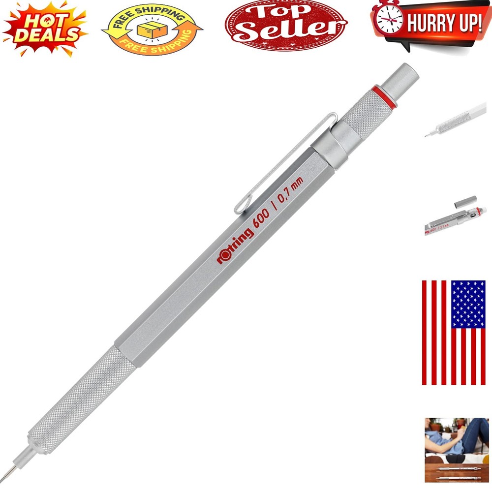 600 Precision Silver Mechanical Pencil 0.7mm