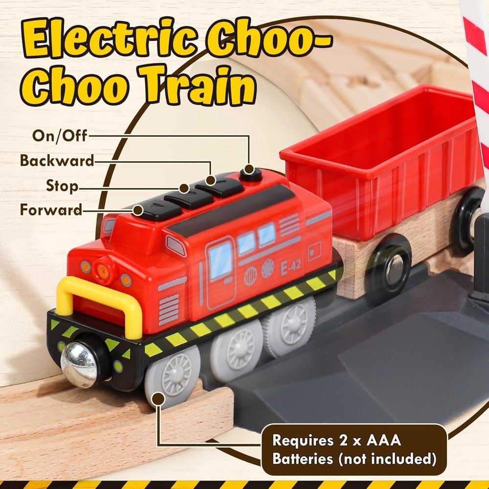 Educational Wooden Train Set for Ages 2-4: Imaginative Play & Problem Solving