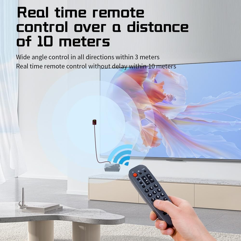 Infrared Repeater Extender Kit Hidden IR Remote Set Controls 2 Devices