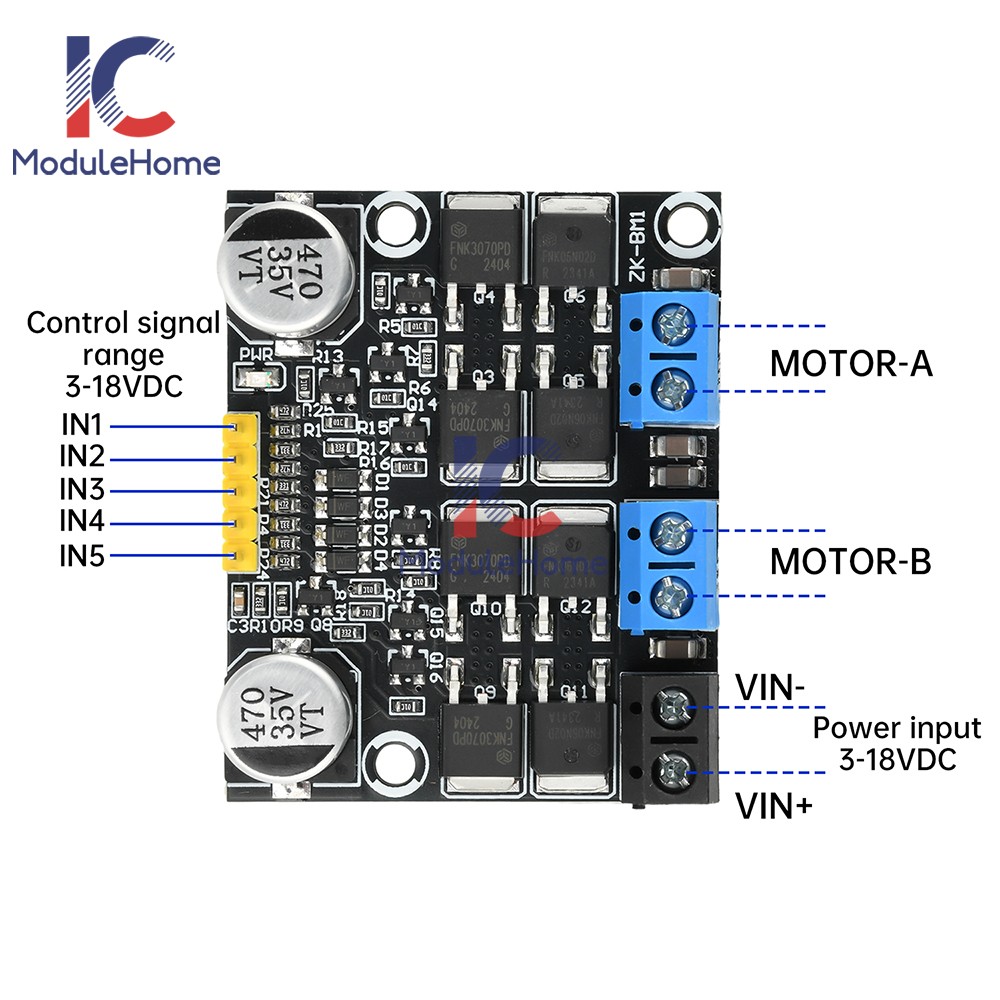 DC 3-18V 10A PWM DC Motor Speed Controller, Forward/ Reverse Motor Driver Module