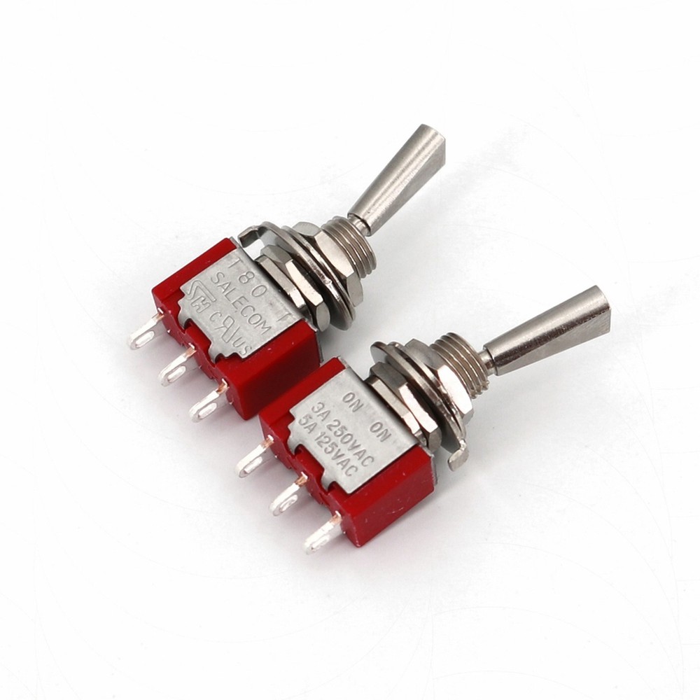 10Pcs SH T8013-U Flat Handle 3-Pin ON-ON 2-Position SPDT Mini Toggle Switch