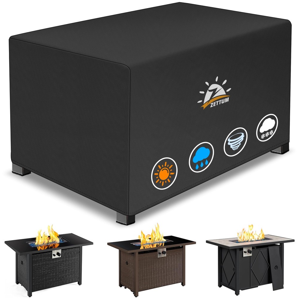 Fire Pit Cover Rectangular 42 Inch - Outdoor Fire Table Cover Rectangle Heavy...