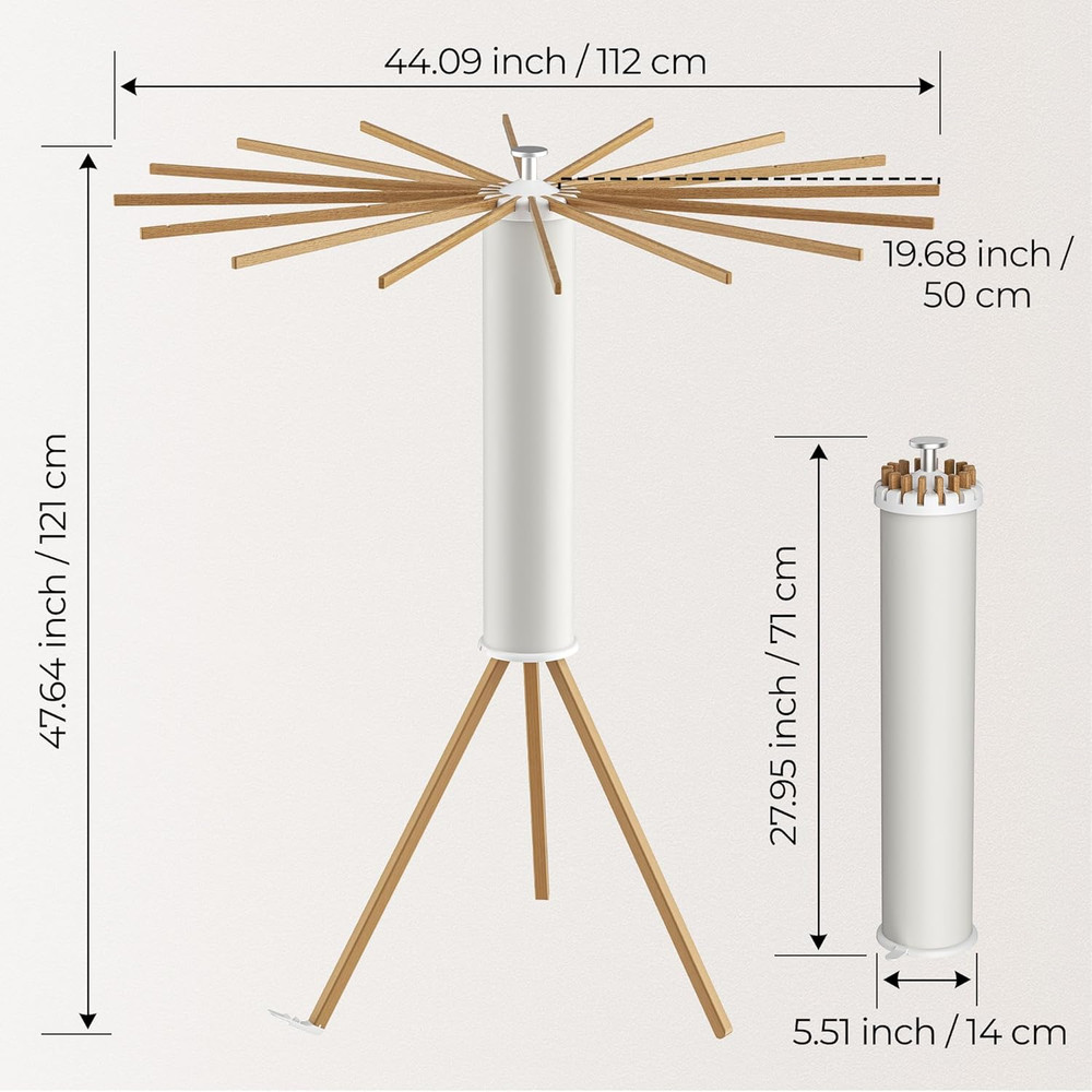 Tripod Clothes Drying Rack, Garment Rack Portable and Foldable Space Saving Laun