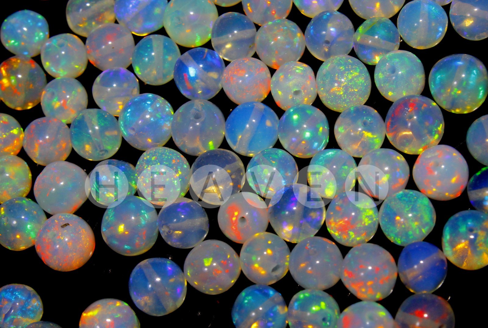 Natural Ethiopian Opal Smooth Round Beads 4-5mm – Drilled Gemstone Bead Strand