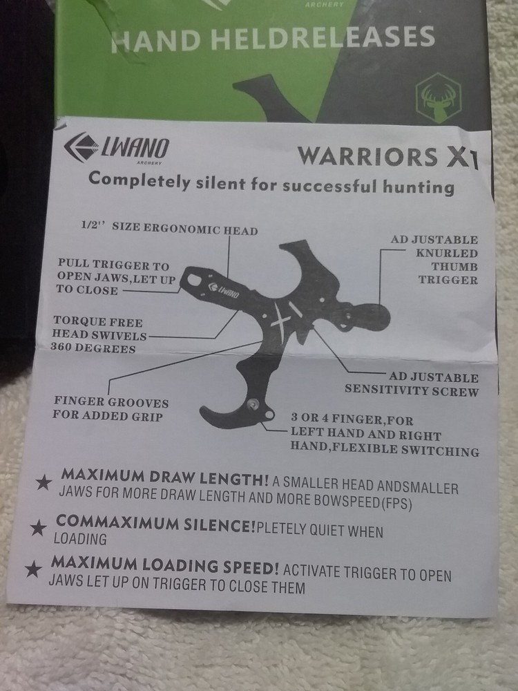 Lwano Warriors X1 Compound Bow Release ( New)