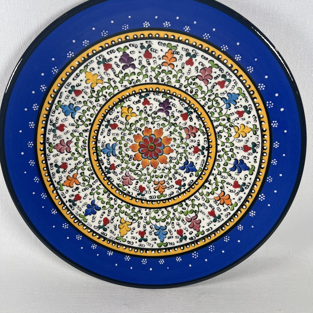 Beautifully designed hand-made pottery Plate ￼ Polished