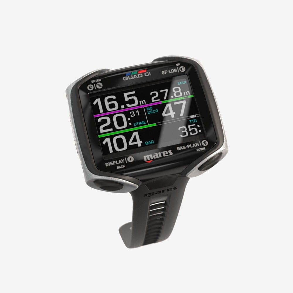 Mares Quad Ci Wrist Dive Computer - Black/Silver