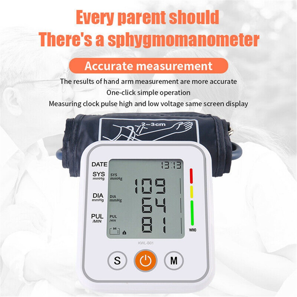 Automatic Digital Upper Arm Blood Pressure Monitor Accurate BP Cuff Pulse Meter