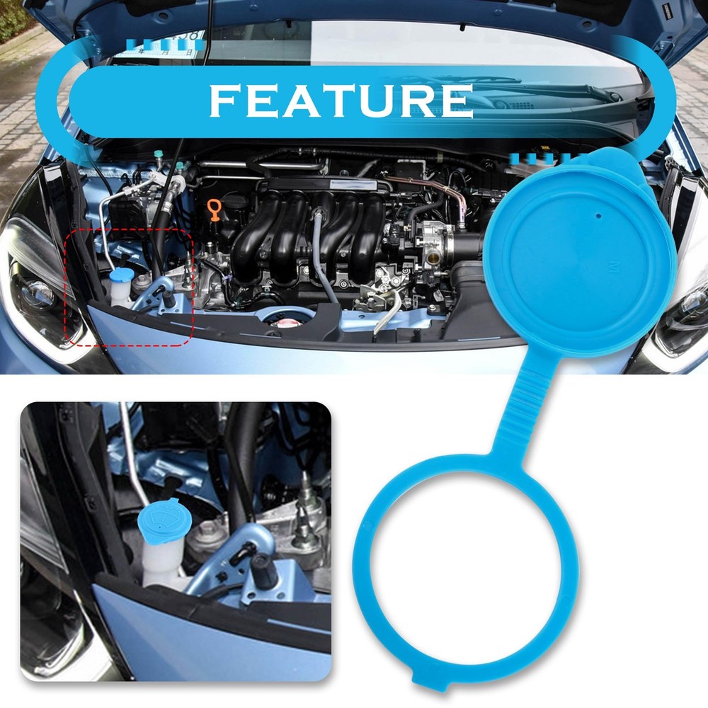 Windshield Wiper Fluid Cap,Windshield Washer 7.00*2.60*0.33 inch, Blue
