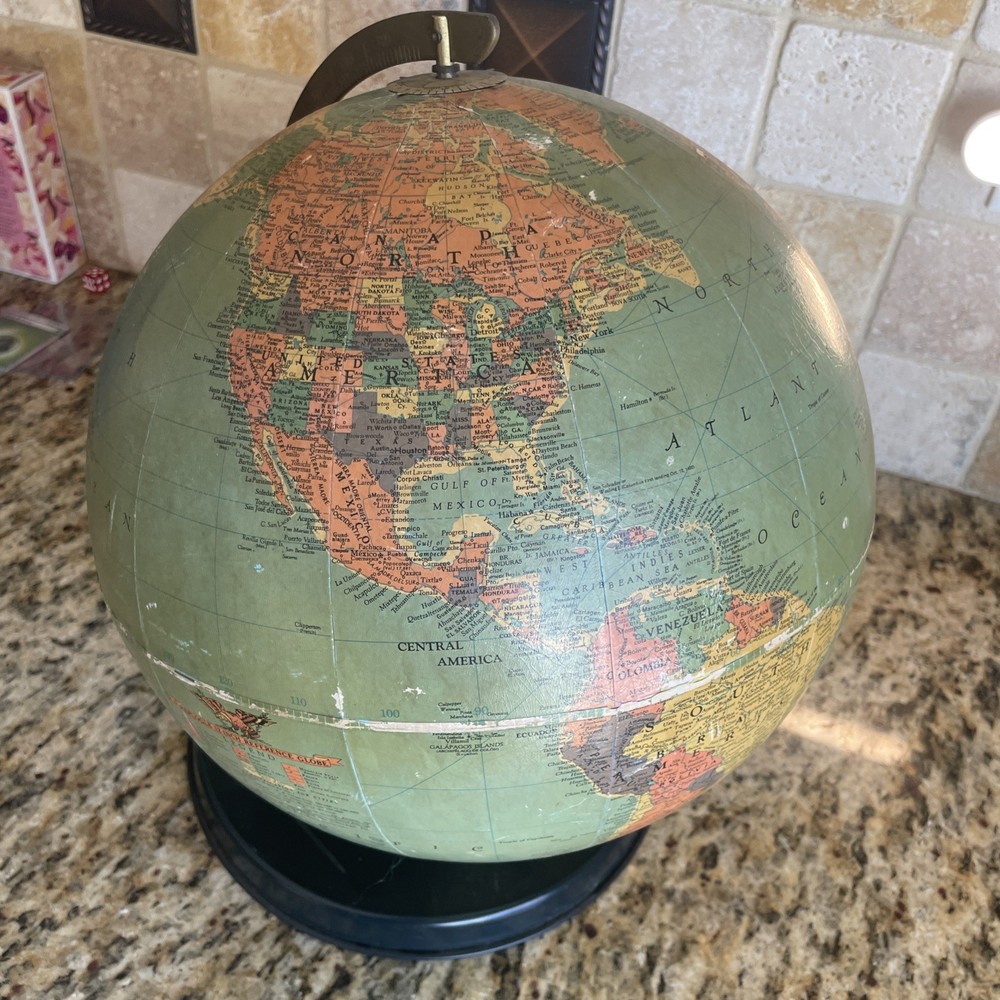 Vintage REPLOGLE 12 inch reference globe Made in USA year unknown