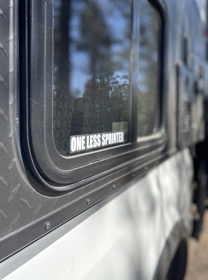 ONE LESS SPRINTER sticker / decal