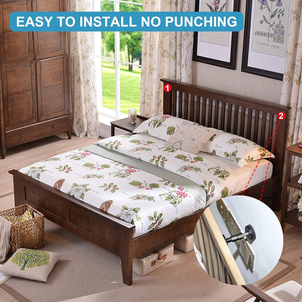 Adjustable Threaded Bed Frame Anti-Shake Tool, Headboard Stoppers, Bedside anti