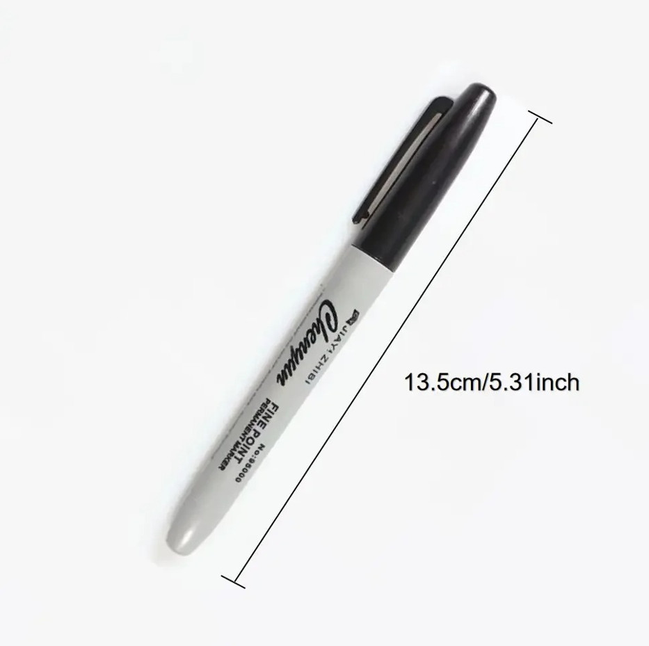12pcs Black Permanent Marker Pens Fine Tip Waterproof Quick Dry Ink