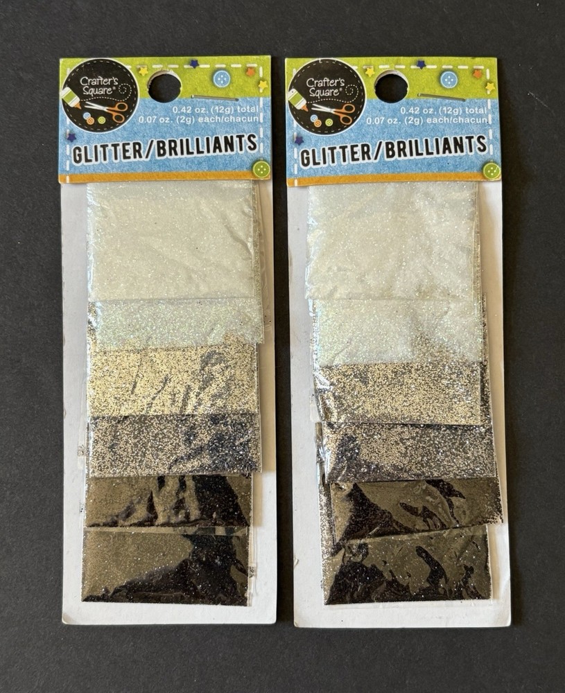 8-Packs Crafter’s Square Assorted Craft Glitters For Scrapbooking Projects NEW