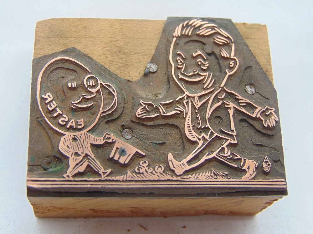 Vintage Printing Letterpress Printers Block Easter