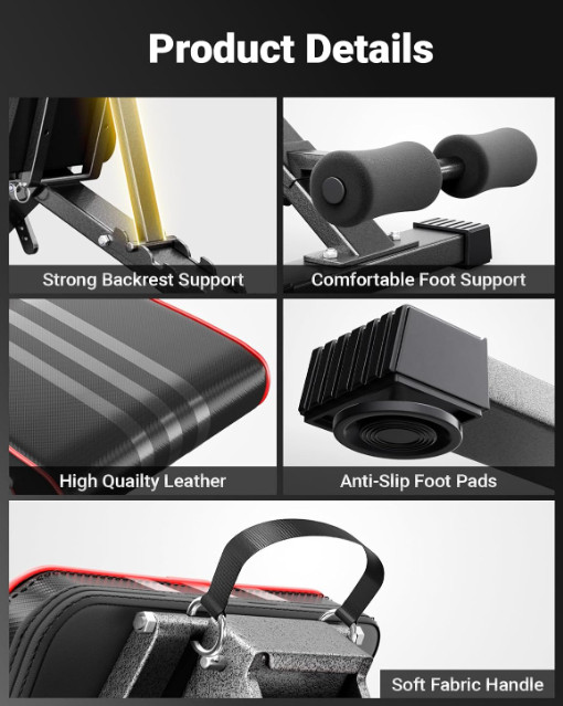 Yoleo Adjustable Weight Bench 660LB Foldable Workout Bench