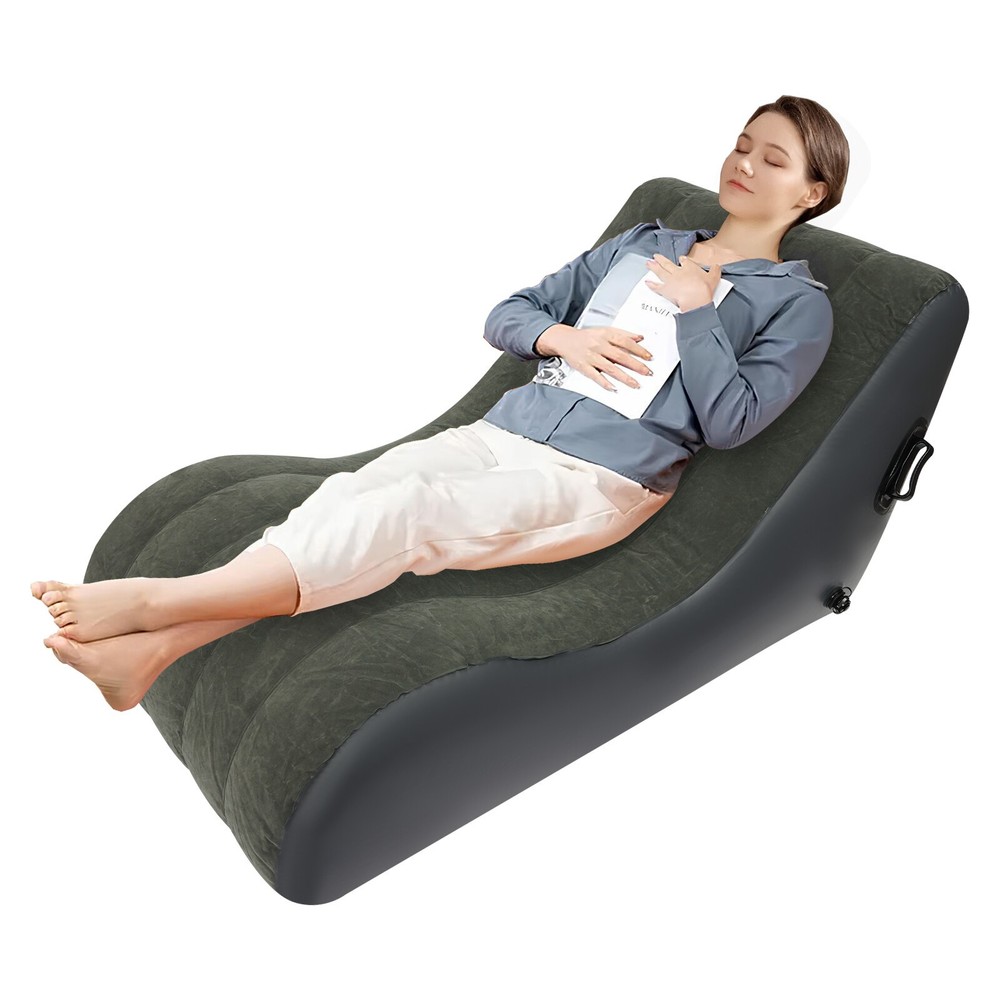 S-Shaped Inflatable Sofa Bed, Waterproof & Foldable with Air Pump