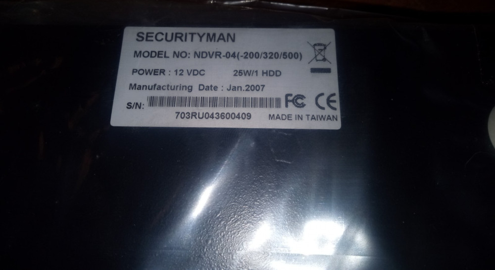 NOS SecurityMan Model NDVR-04 , 4 Ch Triplex Digital Video Recorder
