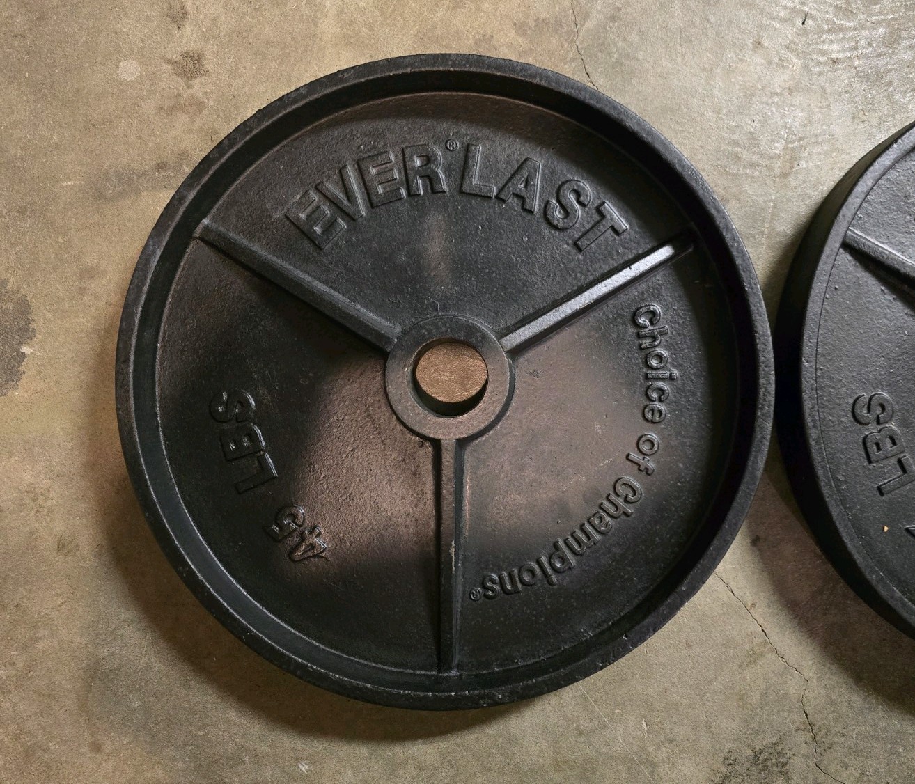Everlast 45 lb Deep Dish Vintage Weight Plates! Rare Find!