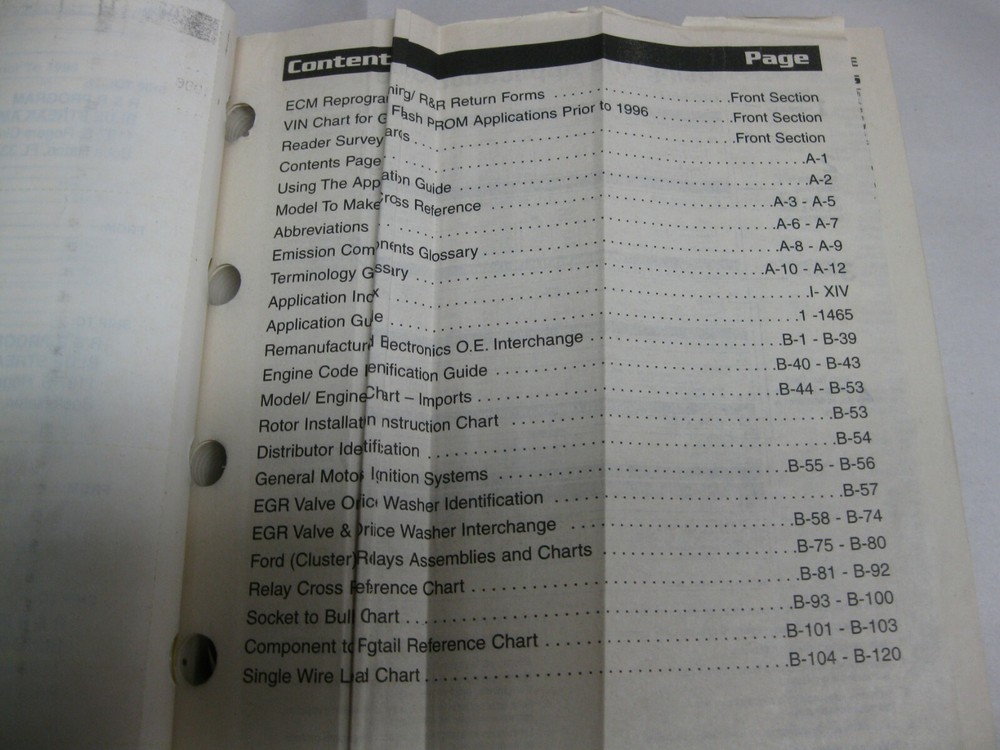 Standard STENA03 Engine management application guide 1986 and up