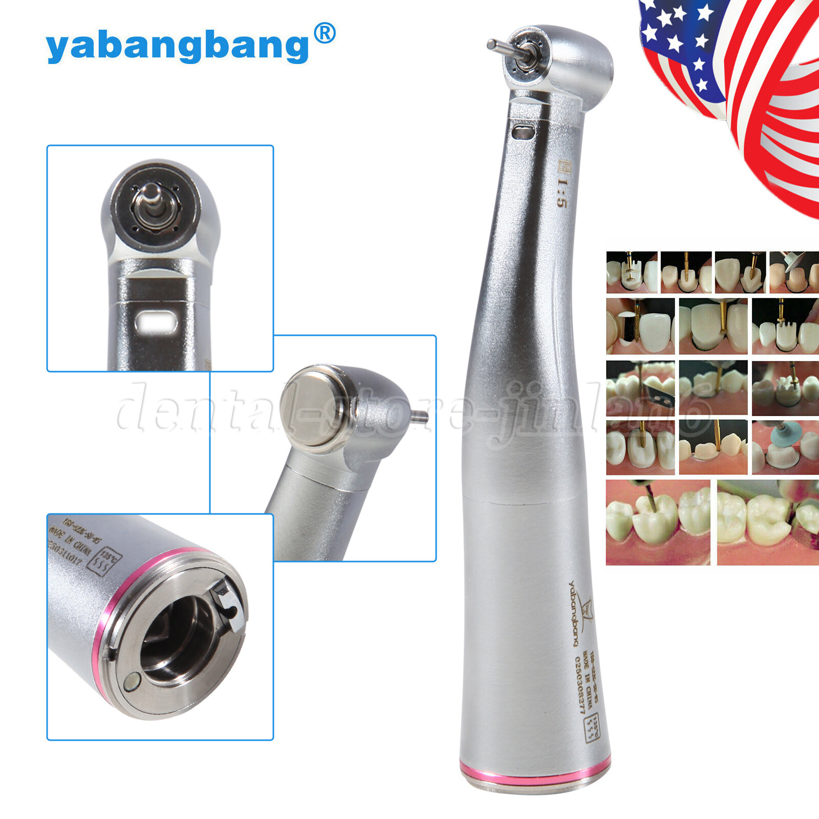 NSK Style Dental Brushless LED Electric Micro Motor 1:1 1:5 1:4.2 Handpiece USA