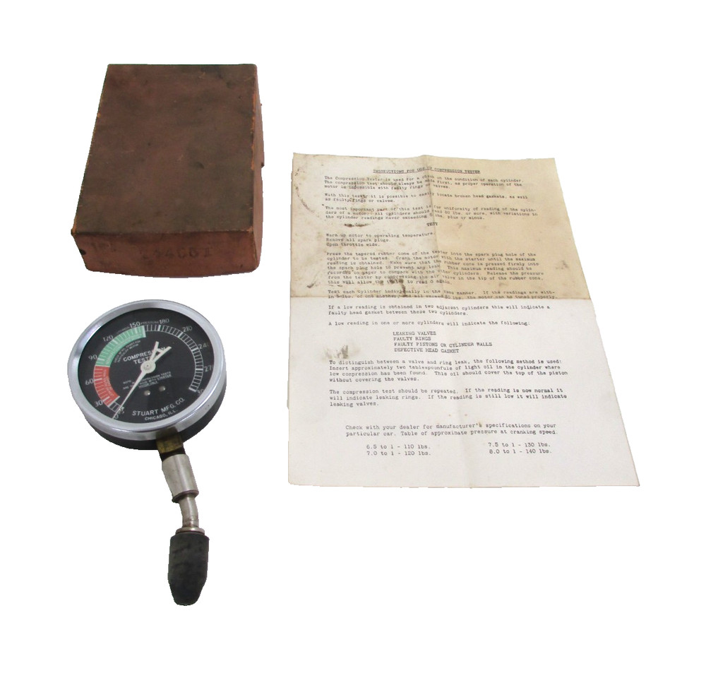 STUART MFG, Co. COMPRESSION TESTER, POUNDS PRESSURE 0 - 300