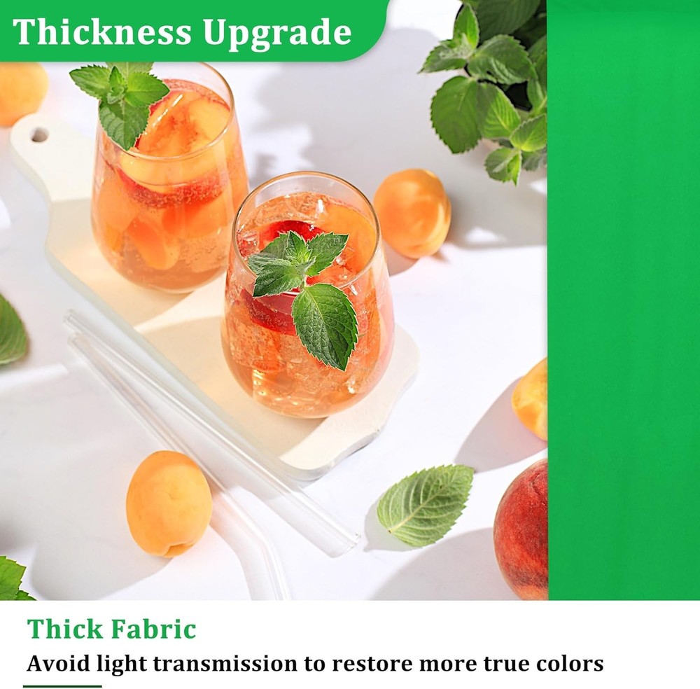 6 x 9 FT Green Screen Backdrop - Polyester Fabric for Video Streaming