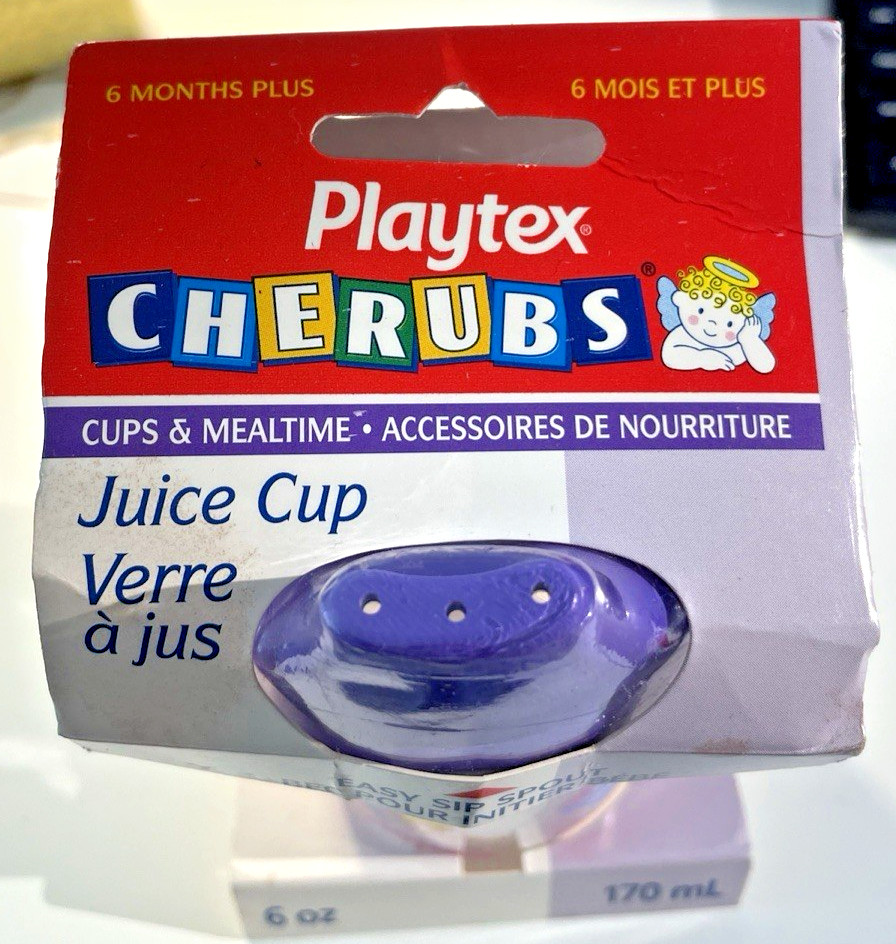 Playtex Cherubs Juice Cup Animals Non-Toxic Sip Spout 6 oz VTG 1996