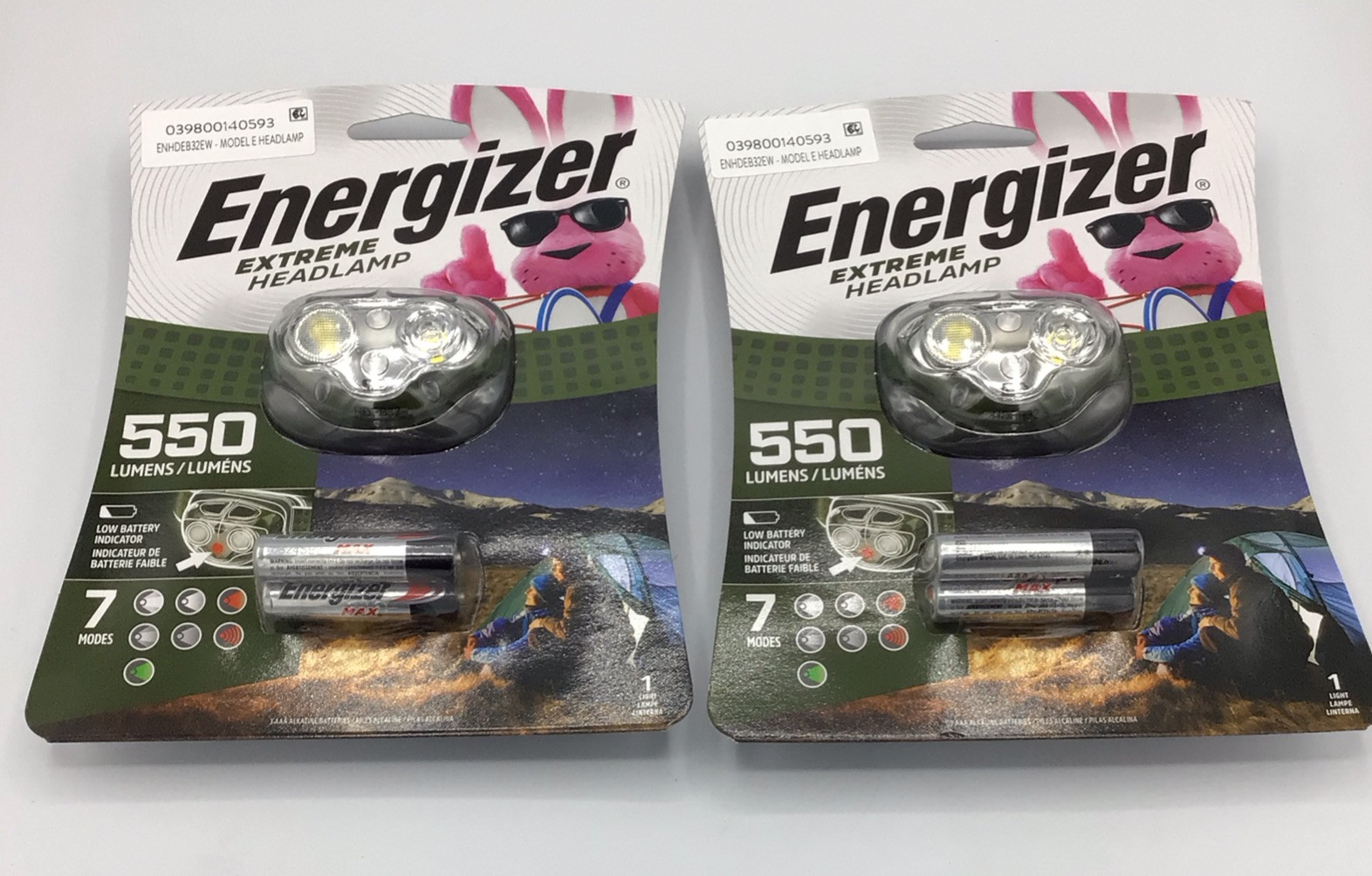 Lot Of 2 Energizer Extreme Headlamp 550 Lumens 7 Mode