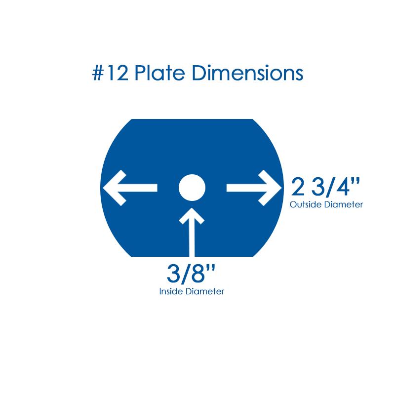 GRINDER PLATE #12 - 3/16 HOLE W/ 2 FLAT EDGES