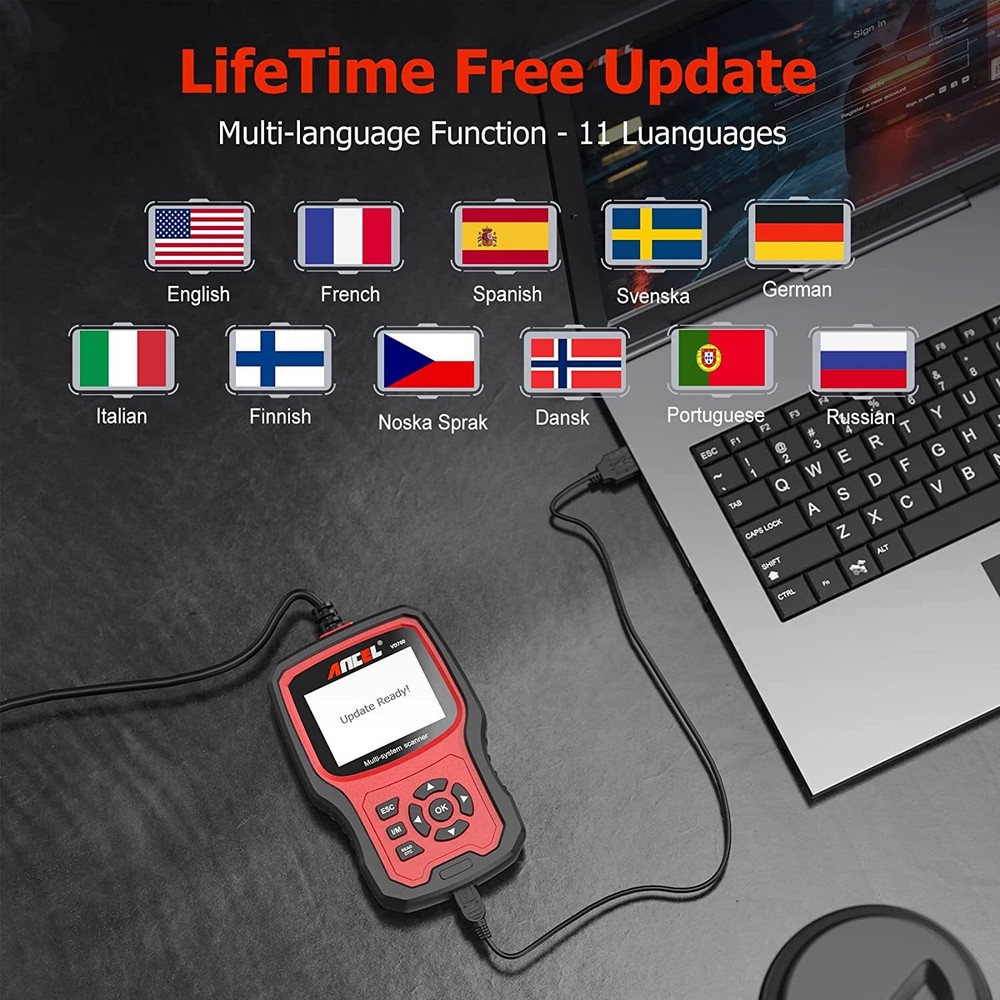 Ancel VD700 Car OBD2 Scanner Code Reader All System Diagnostic ABS SRS DPF Oil