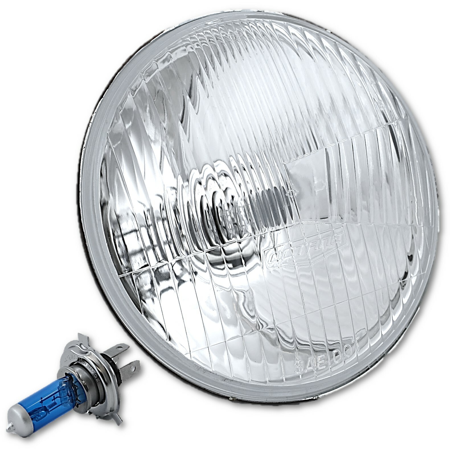 5-3/4 Motorcycle Semi Sealed Beam Headlight Headlamp Light Halogen H4 60/55 Bulb