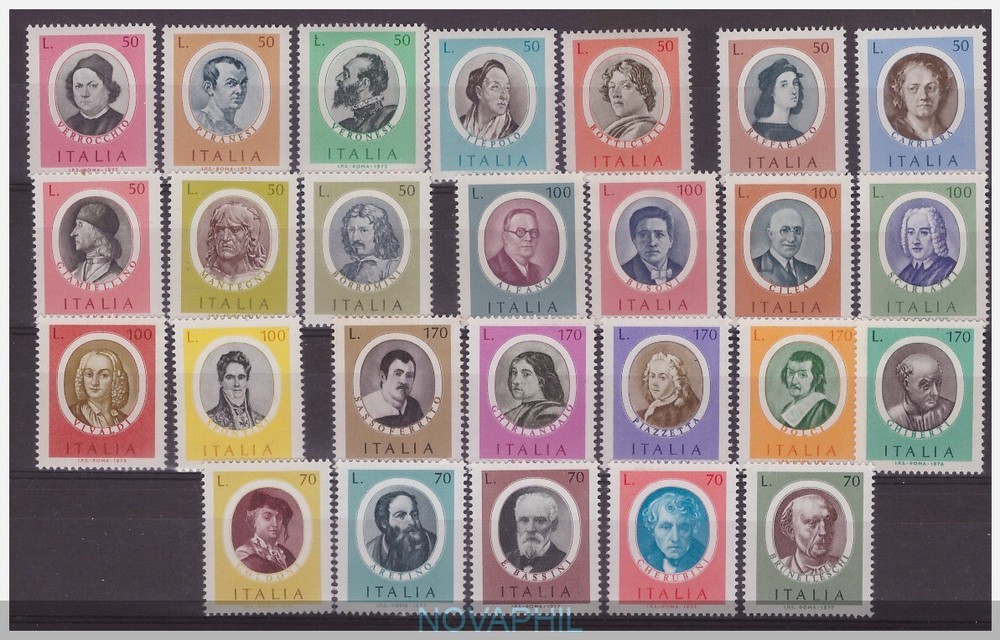Italian Artists - Complete Issue 26 New Values ** MNH