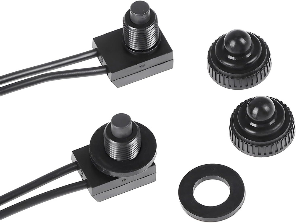 2 PCS Waterproof Push Button Switch, KP-107 12V On/Off SPST Switch with 4.5