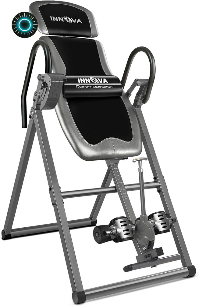 Innova Inversion Table with Adjustable Headrest Reversible Ankle Holders 300 lb