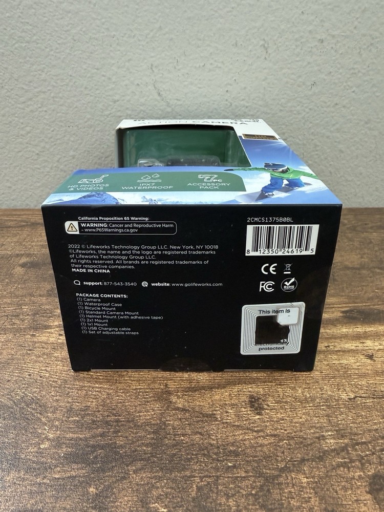 LifeWorks Action Camera HD Quality Water Resistant Camera w/ Case New