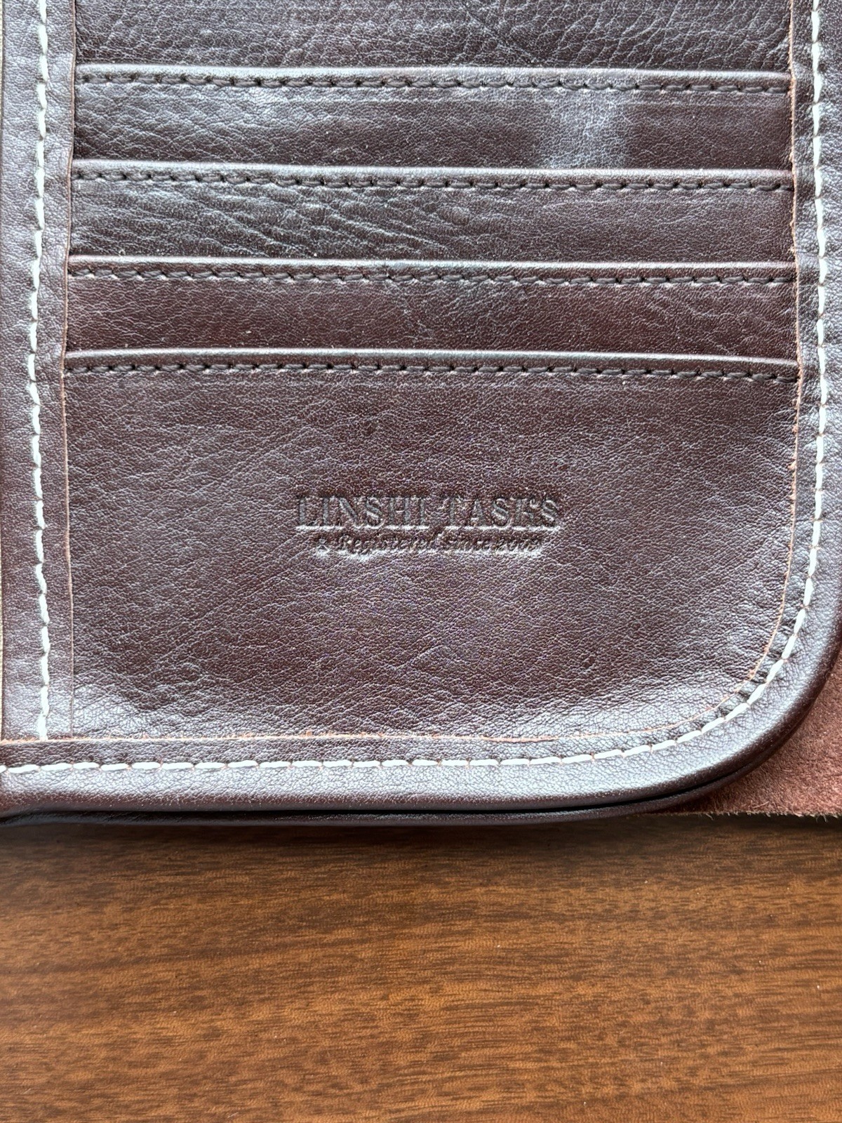 Linshi Tasks Leather Travel Wallet Organizer - Brown