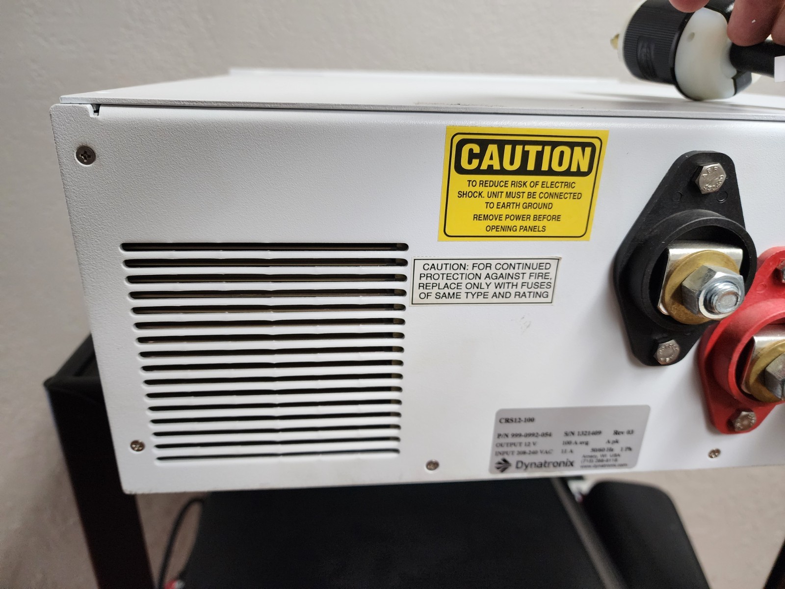 Dynatronix CRS12-100 DC Power Supply, Output 12V 100A