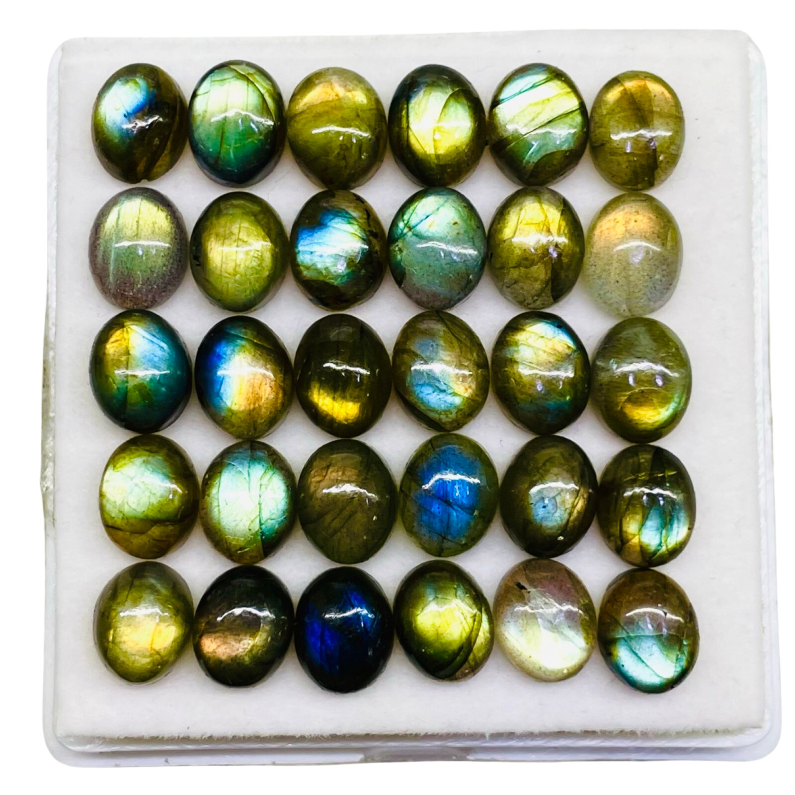 30 Pcs Natural Labradorite 10x8mm Oval Flashy Loose Gemstones Wholesale Lot