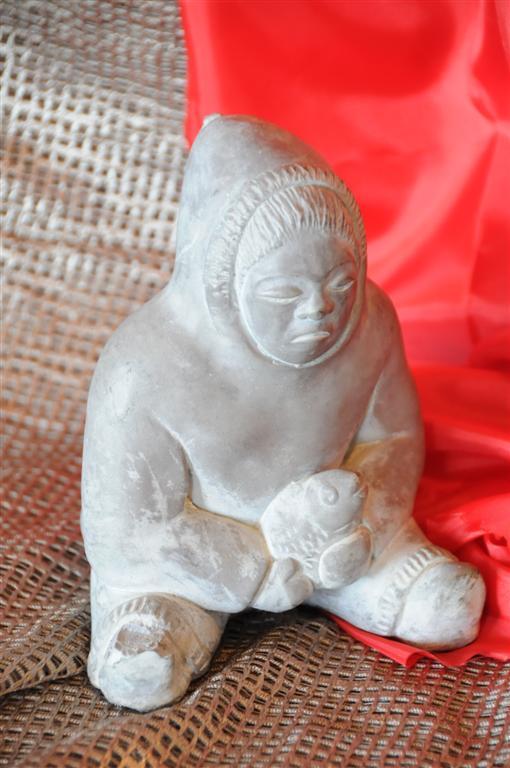 Old Eskimo Carving / Casting Statue from Abbott Canada… beautiful display piece